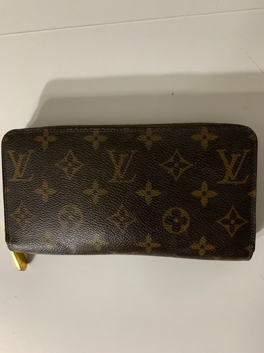 Louis Vuitton Monogram Zip-Around Wallet in Brown and Gold-Tone